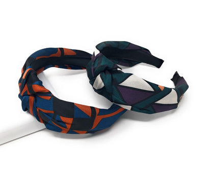 Wide Headband for Girls, Bohemian Turban Headbands, Mosaic Geometric H