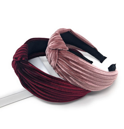 Wide Headband for Girls, Bohemian Turban Headbands, Retro Velvet Hairb