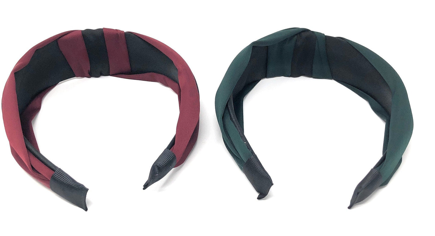 Wide Headband for Girls, Bohemian Turban Headbands, Retro Satin Hairba