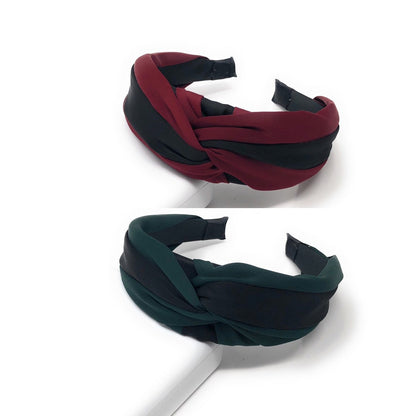 Wide Headband for Girls, Bohemian Turban Headbands, Retro Satin Hairba