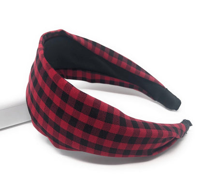 Wide Plaid Headband for Girls, Vintage Style Hairband, Gifts for Girls