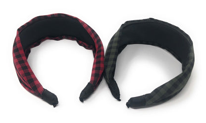 Wide Plaid Headband for Girls, Vintage Style Hairband, Gifts for Girls