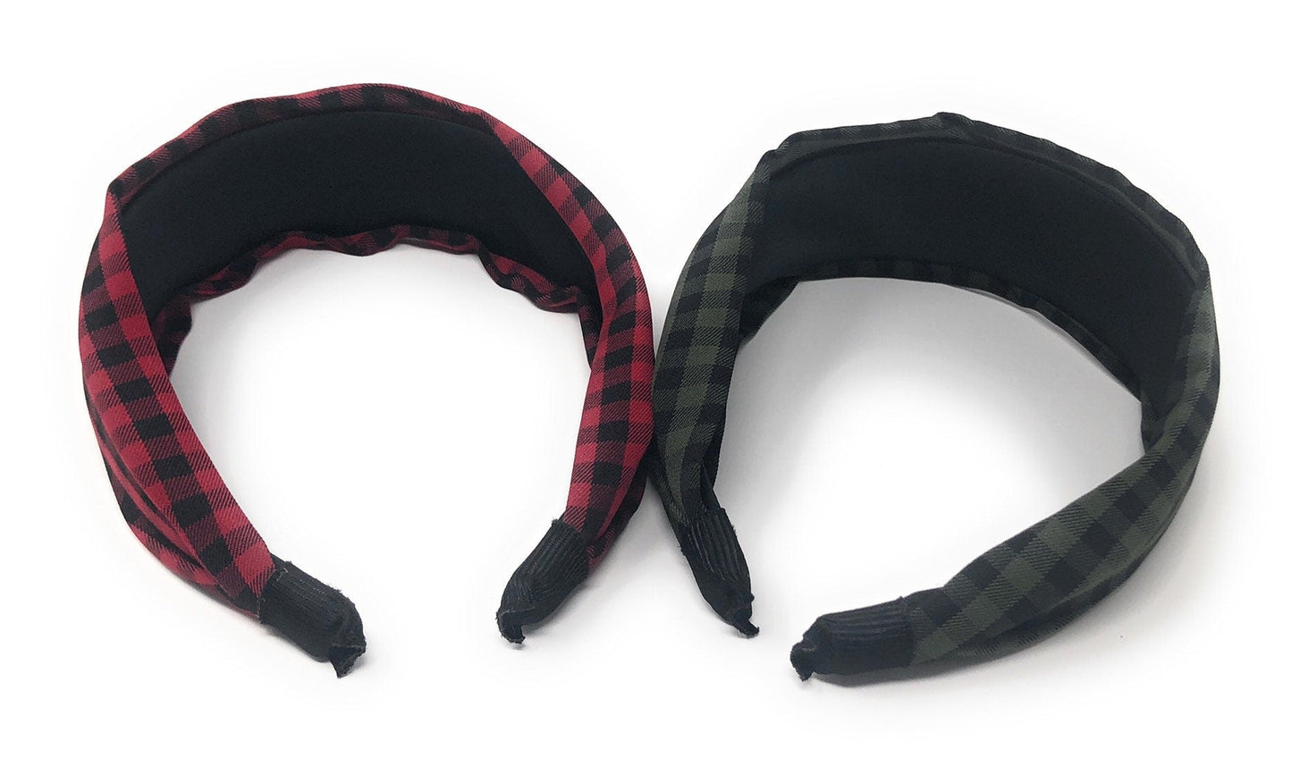 Wide Plaid Headband for Girls, Vintage Style Hairband, Gifts for Girls