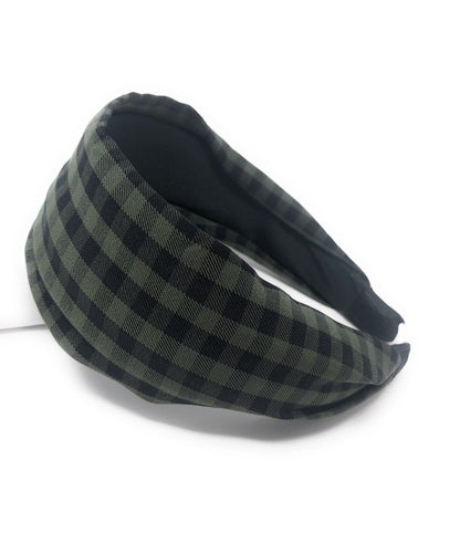 Wide Plaid Headband for Girls, Vintage Style Hairband, Gifts for Girls