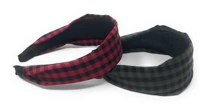Wide Plaid Headband for Girls, Vintage Style Hairband, Gifts for Girls