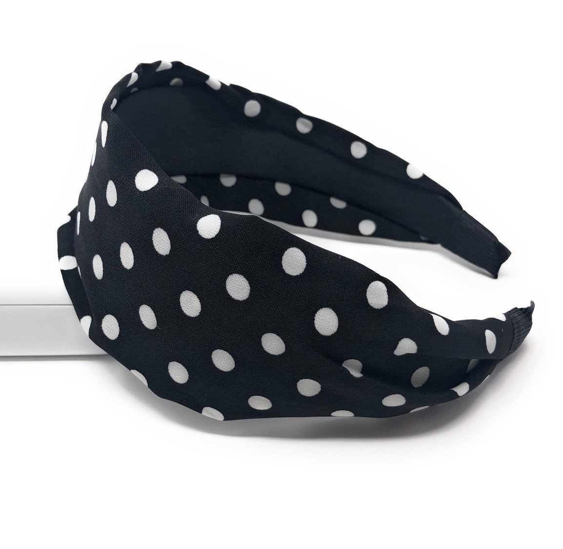 Wide Polka Dot Headband for Girls, Vintage Style Hairband, Gifts for G