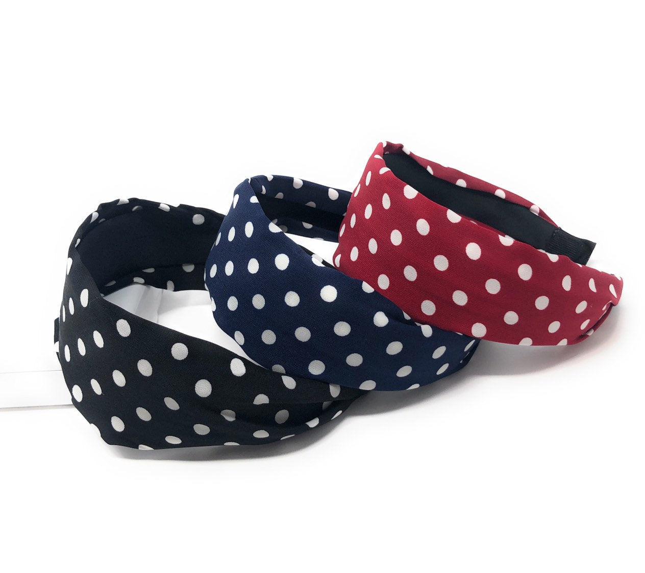 Wide Polka Dot Headband for Girls, Vintage Style Hairband, Gifts for G