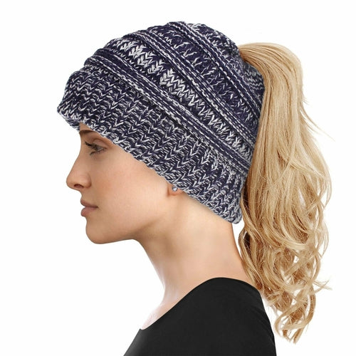Women's Soft-Knit Ponytail Hat (Multiple Colors)