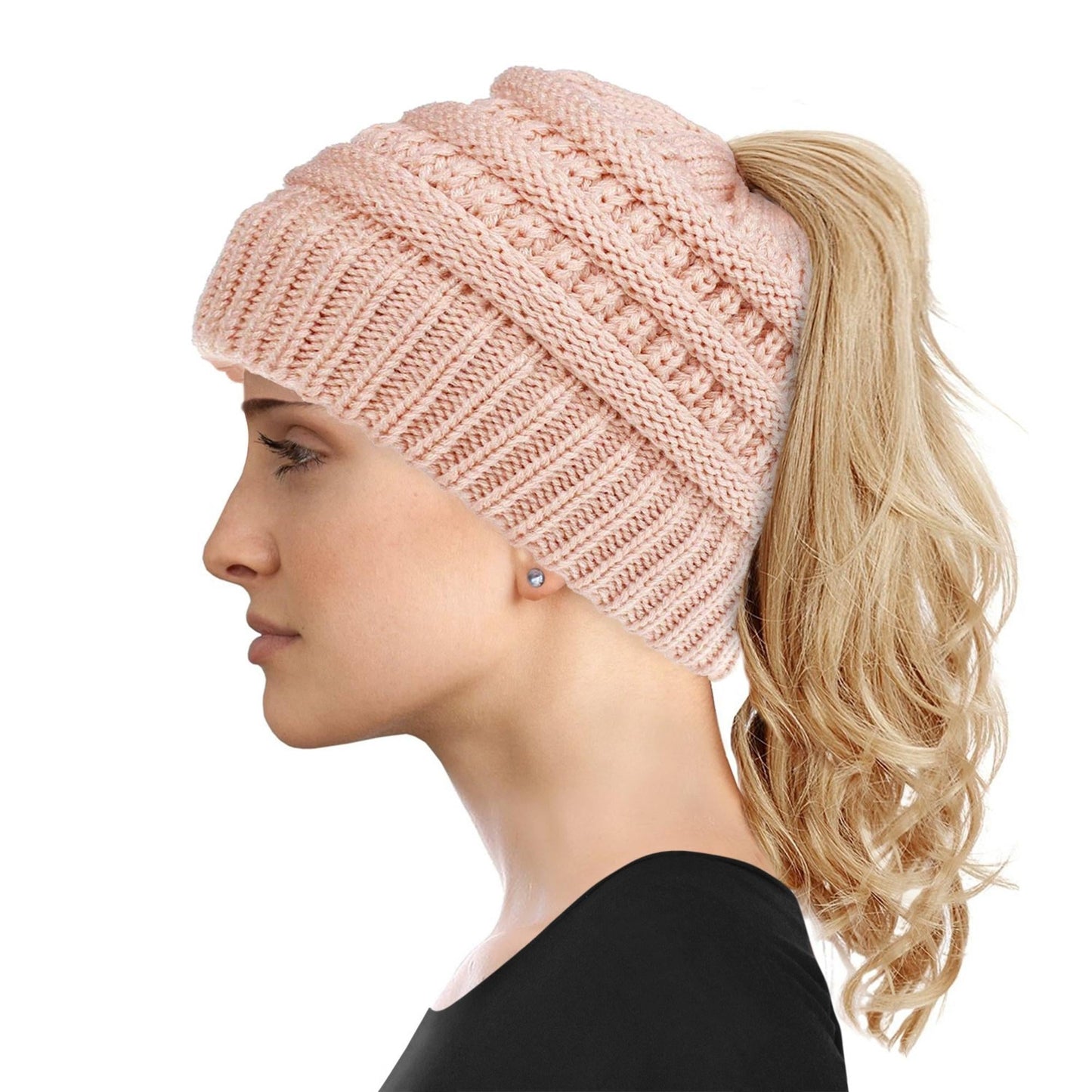 Women's Soft-Knit Ponytail Hat (Multiple Colors)