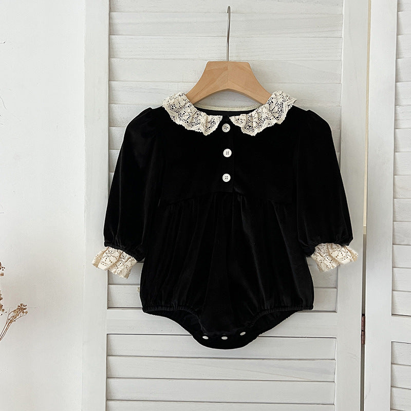 Arrival Spring Baby Kids Girls Long Sleeves Lace Facing Onesies and