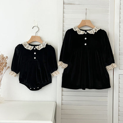 Arrival Spring Baby Kids Girls Long Sleeves Lace Facing Onesies and