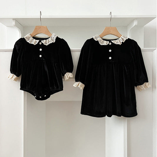 Arrival Spring Baby Kids Girls Long Sleeves Lace Facing Onesies and