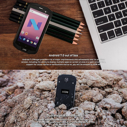 AGM A8 Triple Proofing Phone, 4GB+64GB, EU Version 4050mAh Battery,