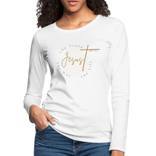 Womens Graphic Tee, Jesus The Truth The Way The Life, Long Sleeve
