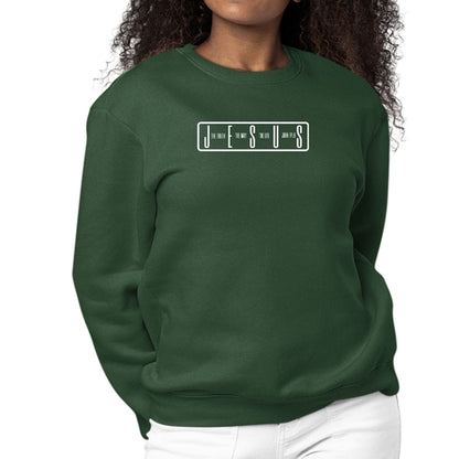Womens Long Sleeve Graphic Sweatshirt Jesus The Truth The Way The Life