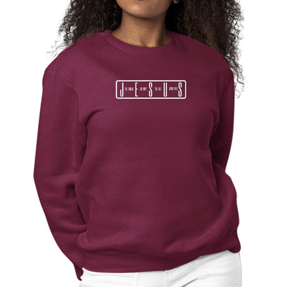 Womens Long Sleeve Graphic Sweatshirt Jesus The Truth The Way The Life