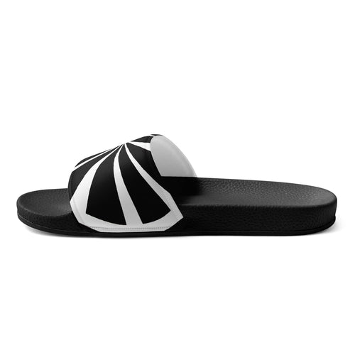 Women's Slides Black And White Geometric Pattern 2