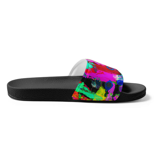 Women's Slides Multicolor Abstract Expression Pattern 2