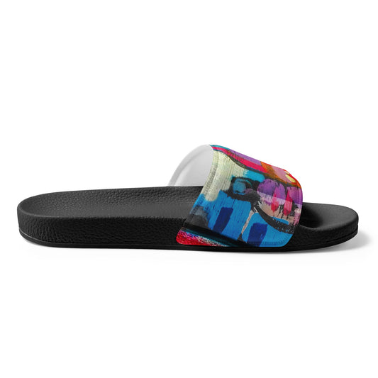Women's Slides Sutileza Smooth Colorful Abstract Print