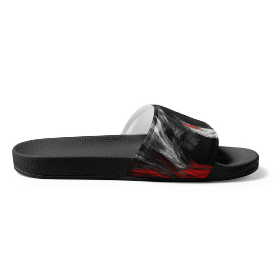 Women's Slides Decorative Black Red White Abstract Seamless Pattern