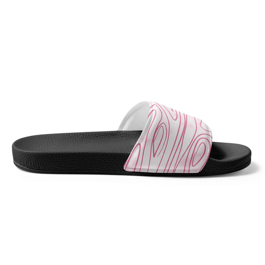 Women's Slides Pink Line Art Sketch Print