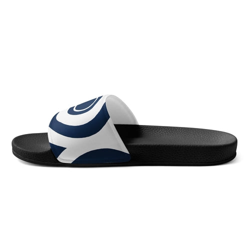 Women's Slides Navy Blue And White Circular Pattern