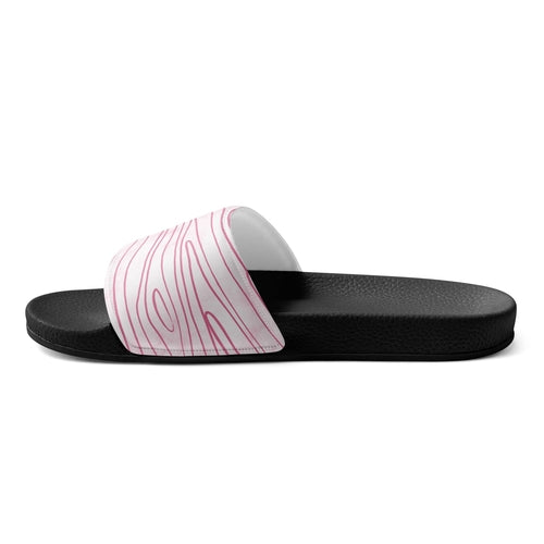 Women's Slides Pink Line Art Sketch Print