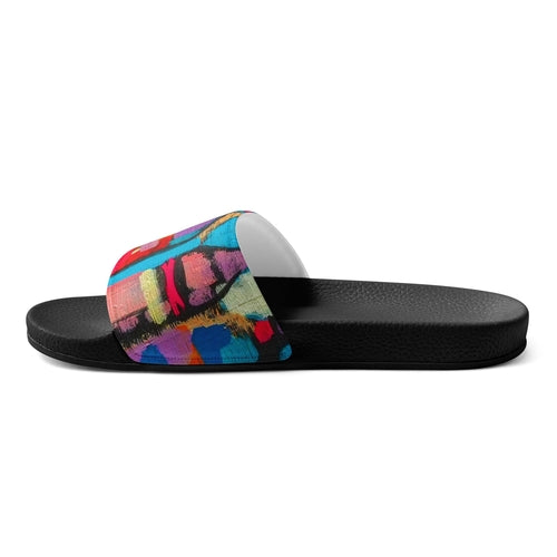 Women's Slides Sutileza Smooth Colorful Abstract Print